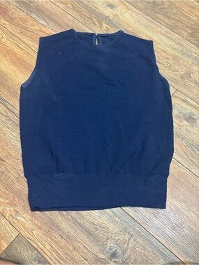 Navy Knit Sleeveless Sweater Vest